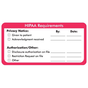 HIPAA LABEL, PRIVACY PRACTICES, COMMUNICATION LABEL, NOTICE OF P